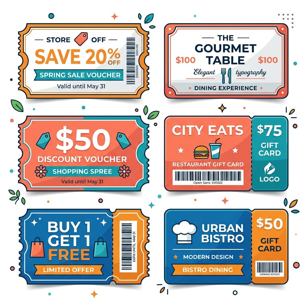 Coupons and Vouchers Illustration